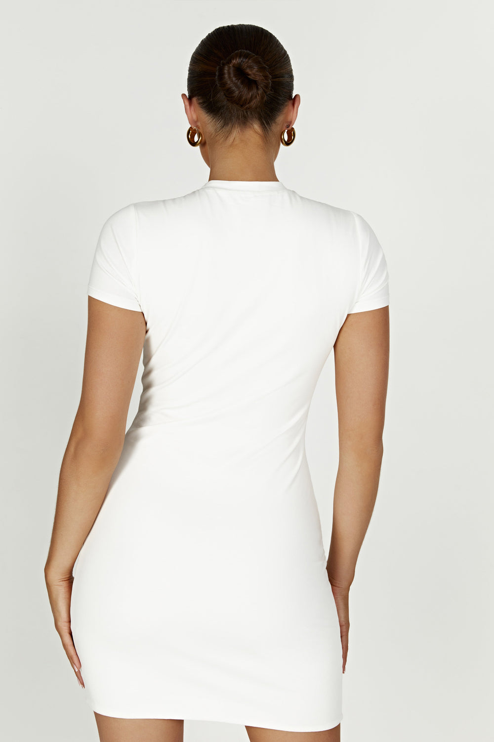 Halston Short Sleeve Mini Dress - White
