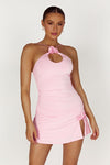 Adeline Rose Halter Mini Dress - White