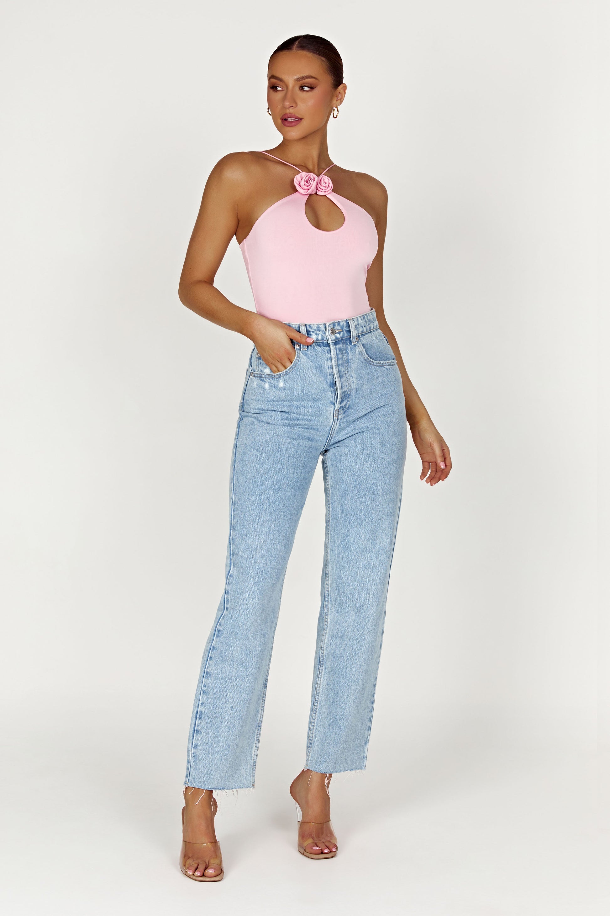 Adeline Rose Halter Top - Baby Pink #3