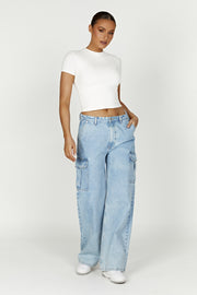Jeanie Longline T-Shirt - White
