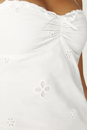 Bronwyn Broderie Mini Dress - White