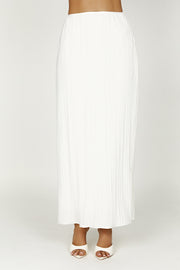Elsie Plisse Maxi Skirt - White