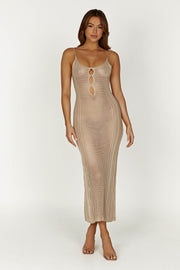 Lily Mixed Yarn Maxi Dress - Taupe