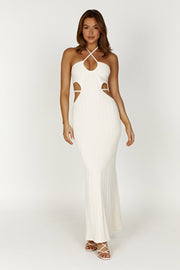 Minerva Cut Out Knit Maxi Dress - Ivory