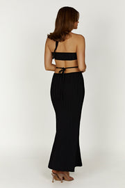 Minerva Cut Out Knit Maxi Dress - Black