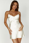 Vesta Lace Satin Dress - Ivory