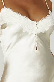 Vesta Lace Satin Dress - Ivory