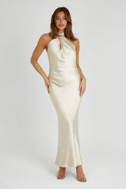 Laura Halter Satin Gown - Gold