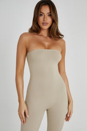 Peggy Strapless Jumpsuit - Taupe