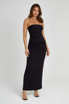 Astraea Recycled Nylon Drape Maxi Dress - Black