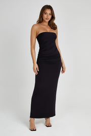 Astraea Recycled Nylon Drape Maxi Dress - Black