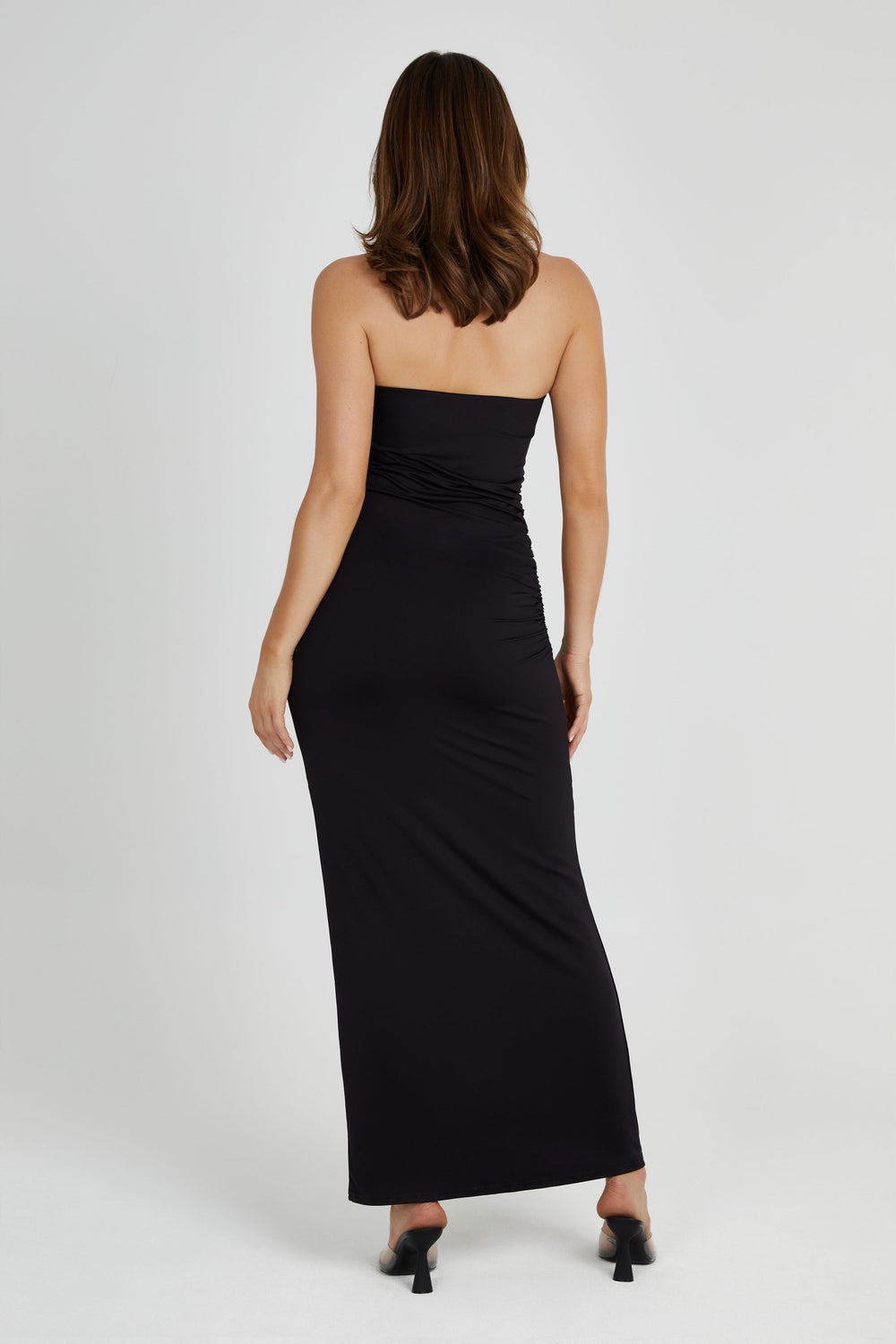 Astraea Recycled Nylon Drape Maxi Dress - Black