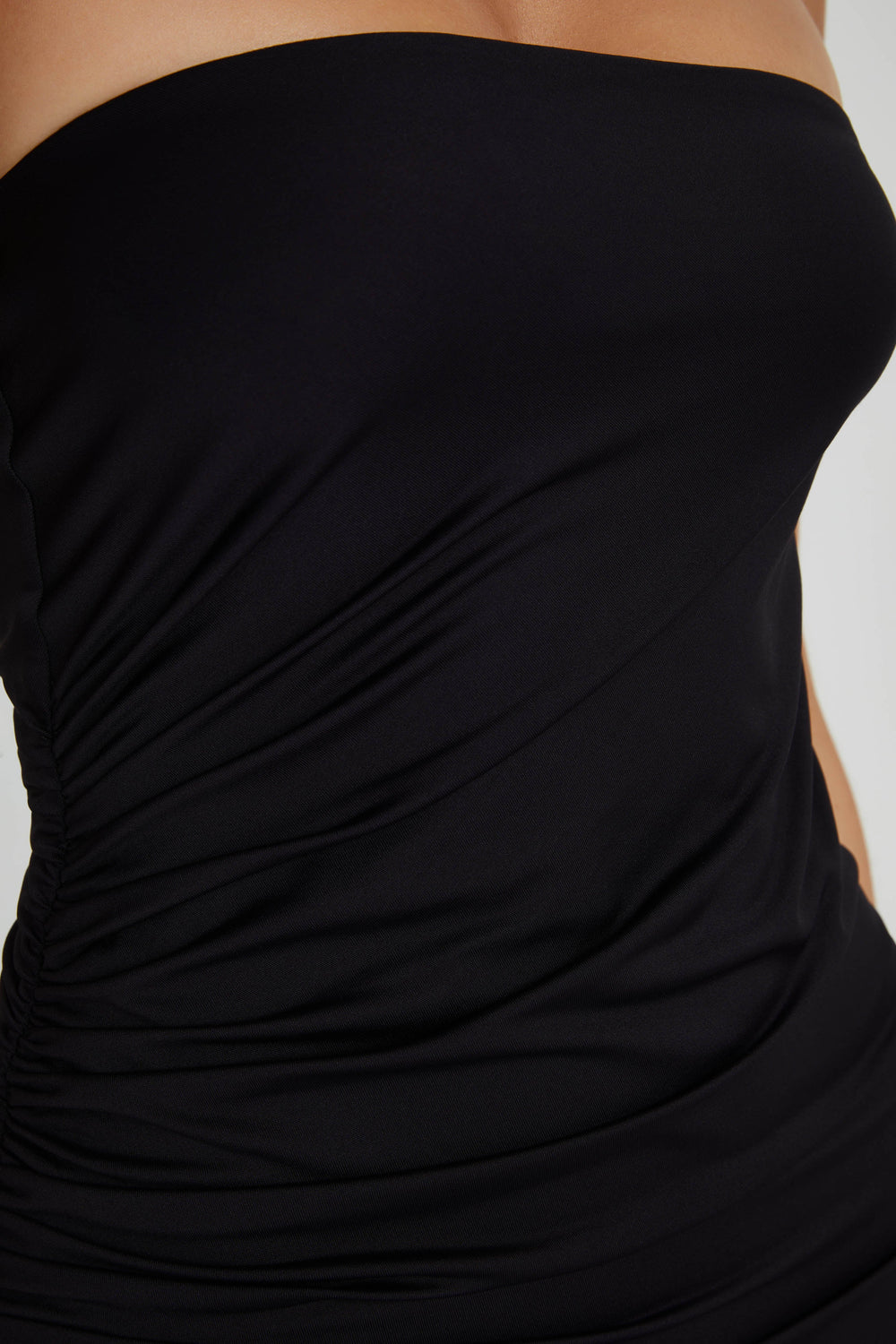 Astraea Recycled Nylon Drape Maxi Dress - Black