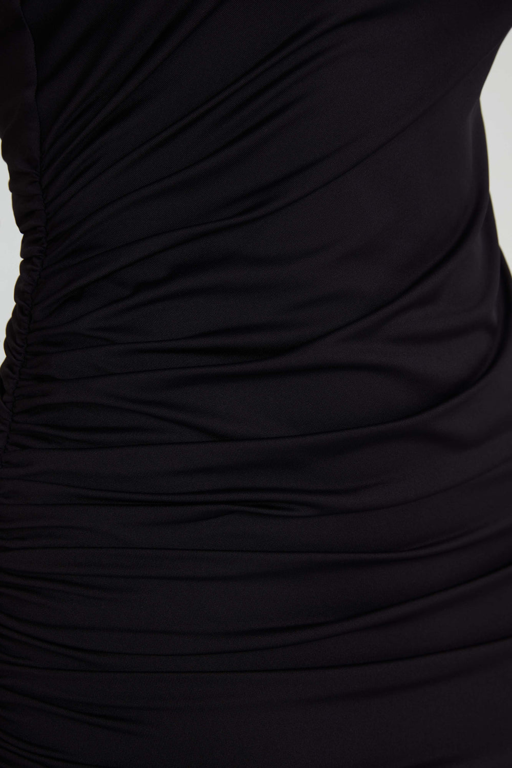 Astraea Recycled Nylon Drape Maxi Dress - Black