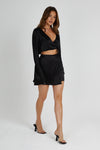 Elaine Satin Mini Skirt - Black