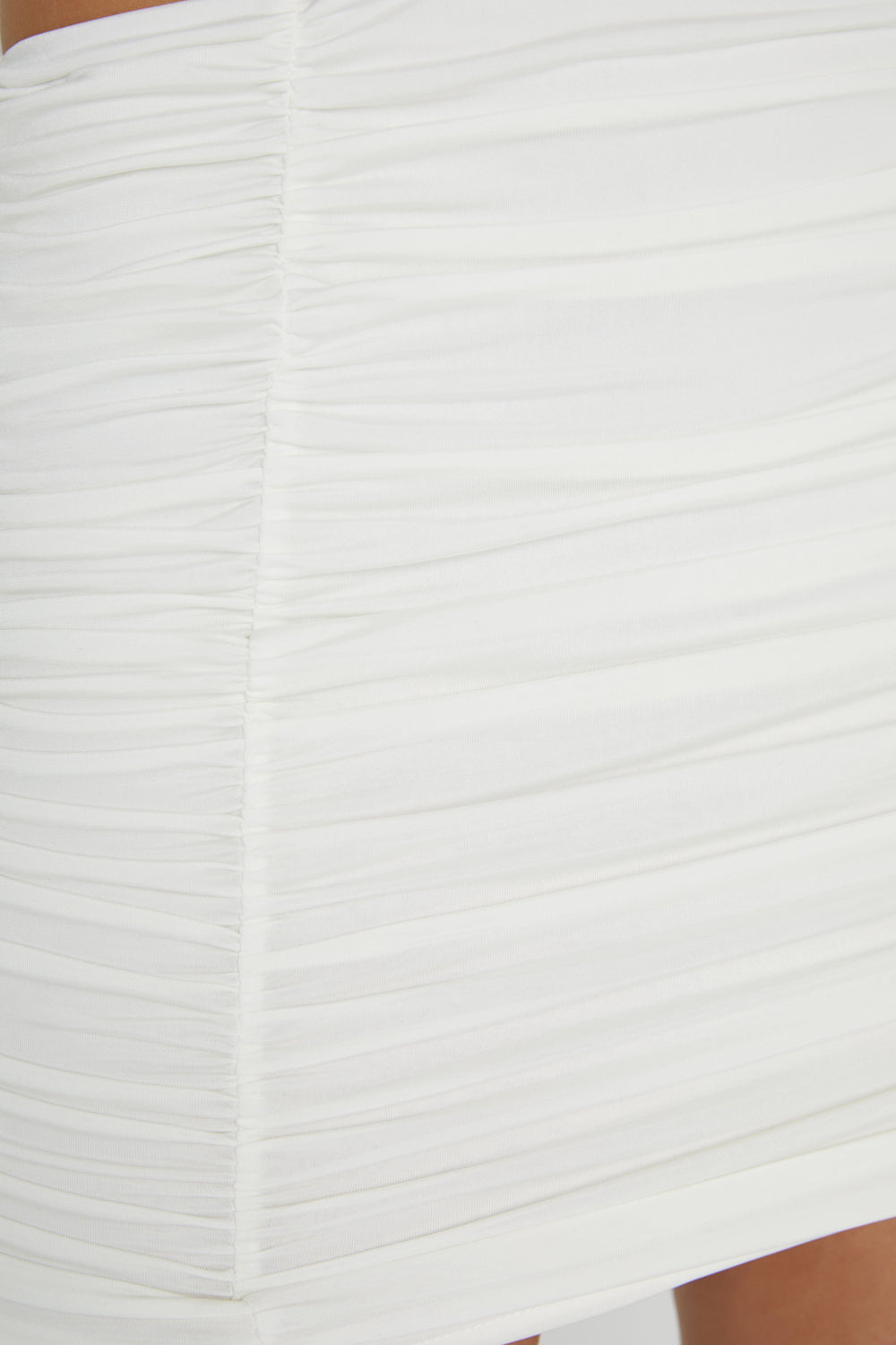 Lillian Jersey Gathered Mini Skirt - White