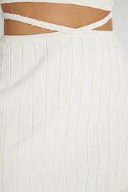 Celine A-Line Extreme Rib Mini Skirt - Ivory