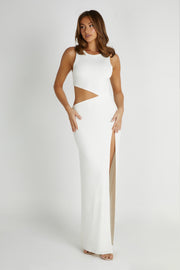 Vienna Slinky Maxi Dress - White
