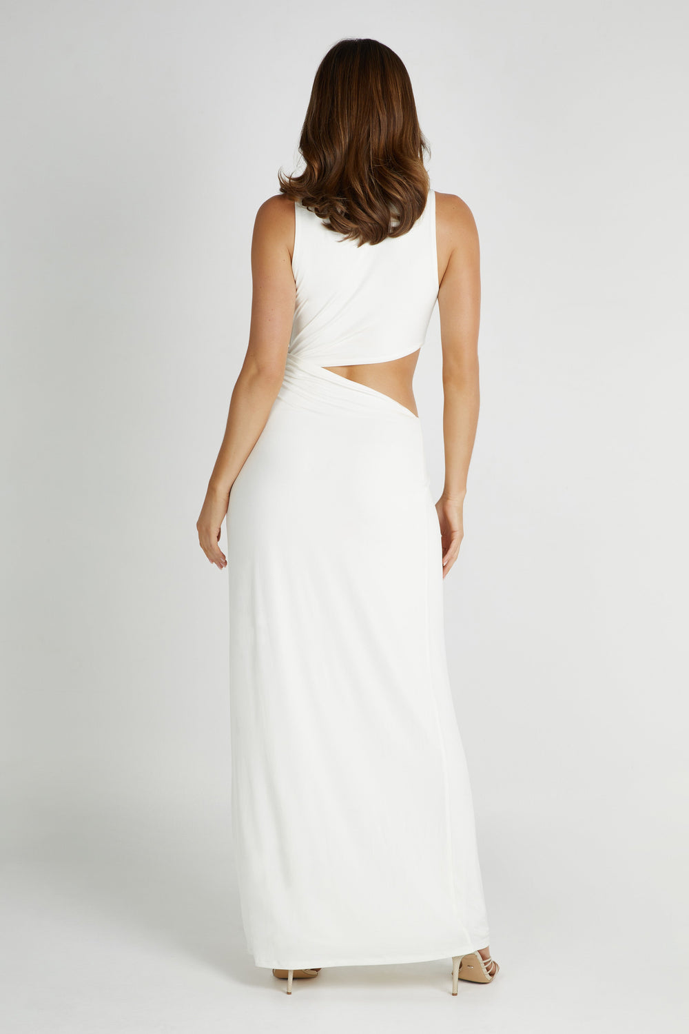 Vienna Slinky Maxi Dress - White