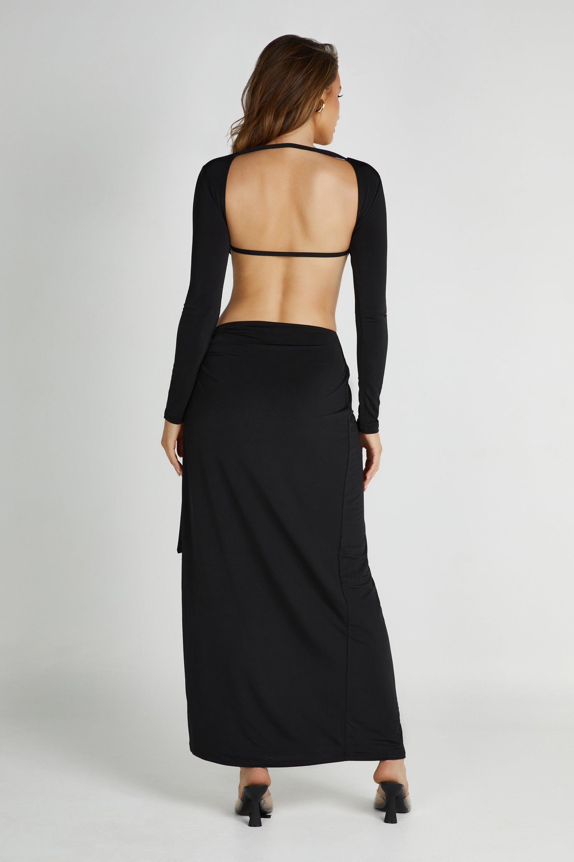 Kiandra Slinky Knot Maxi Dress - Black #3
