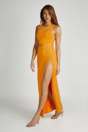 Vienna Slinky Maxi Dress - Orange