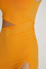 Vienna Slinky Maxi Dress - Orange