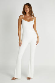 Brinley Slinky Jersey Jumpsuit - White