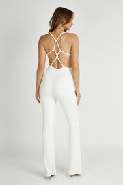 Brinley Slinky Jersey Jumpsuit - White