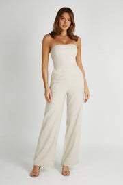 Anita Strapless Linen Jumpsuit - Natural