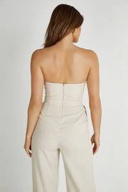 Anita Strapless Linen Jumpsuit - Natural