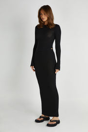 Maribelle Knit Maxi Skirt - Black