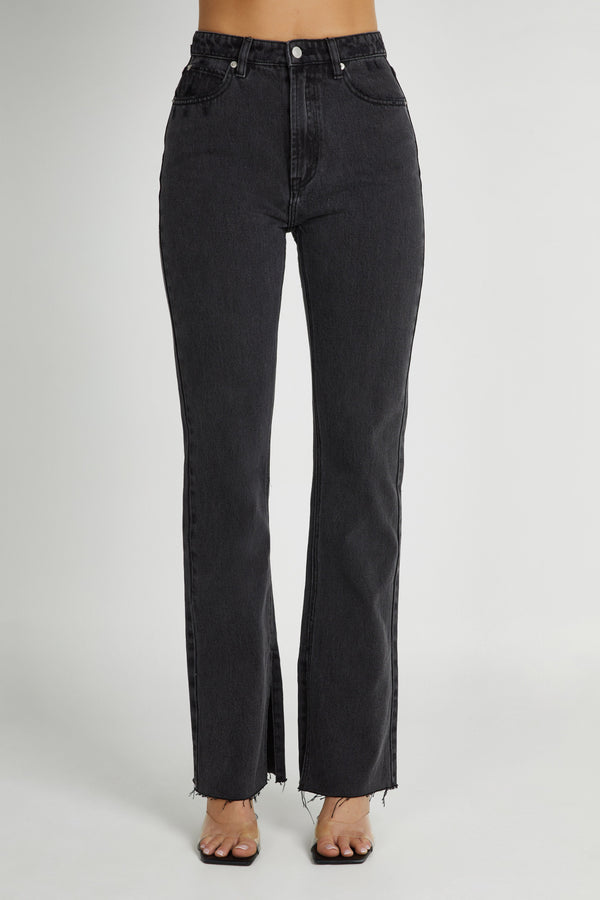 Lauren Straight Leg Jeans - Washed Black - MESHKI