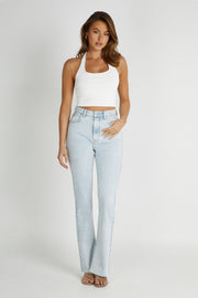 Layla Pointelle Knit Top - White