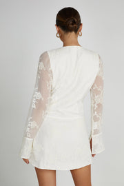 Emory Burnout Velvet Dress - White