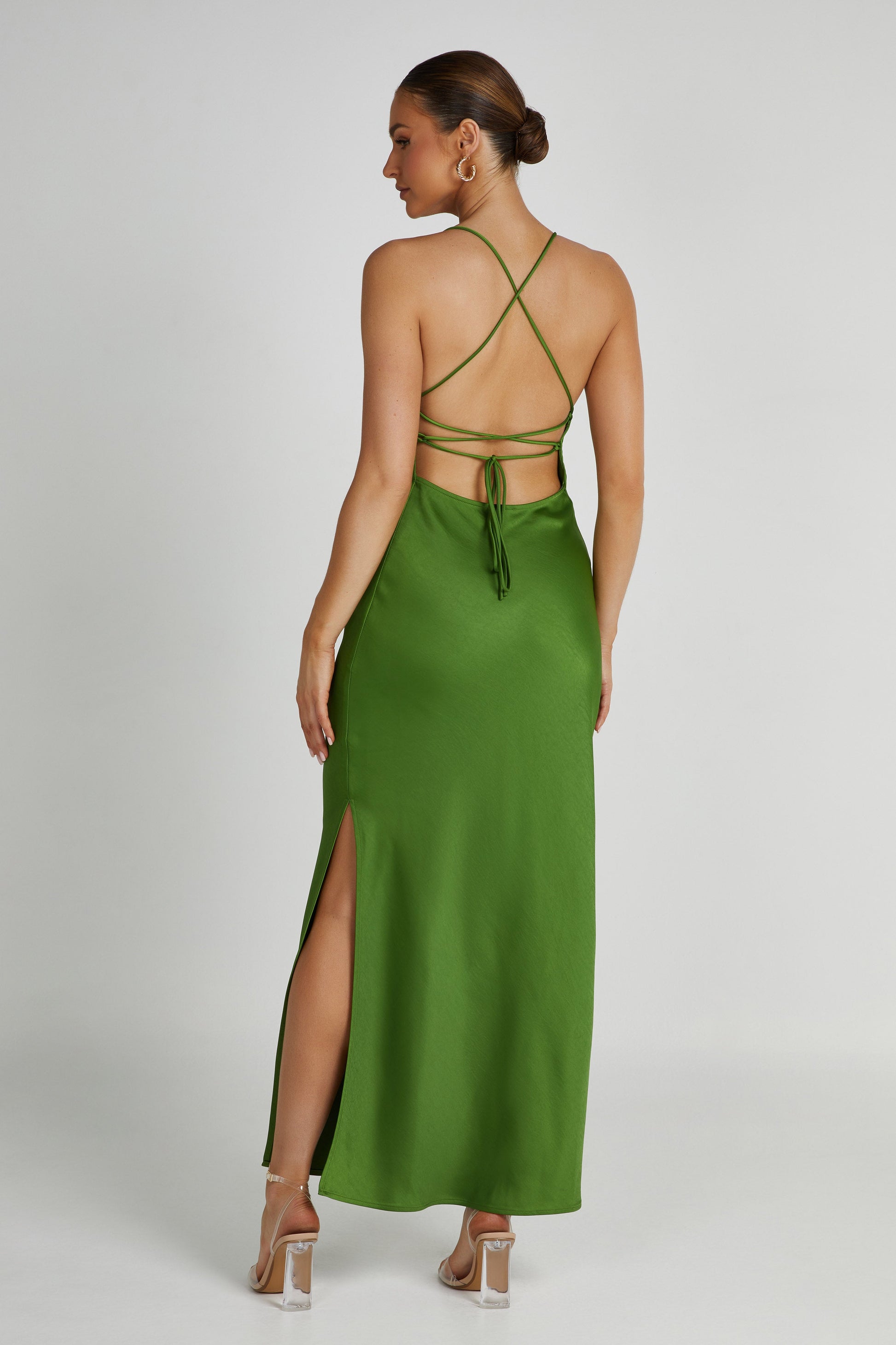 Sydney Straight Neck Slip Maxi Dress - Emerald #3