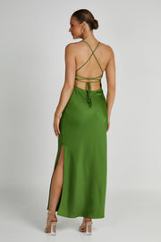 Sydney Straight Neck Slip Maxi Dress - Emerald