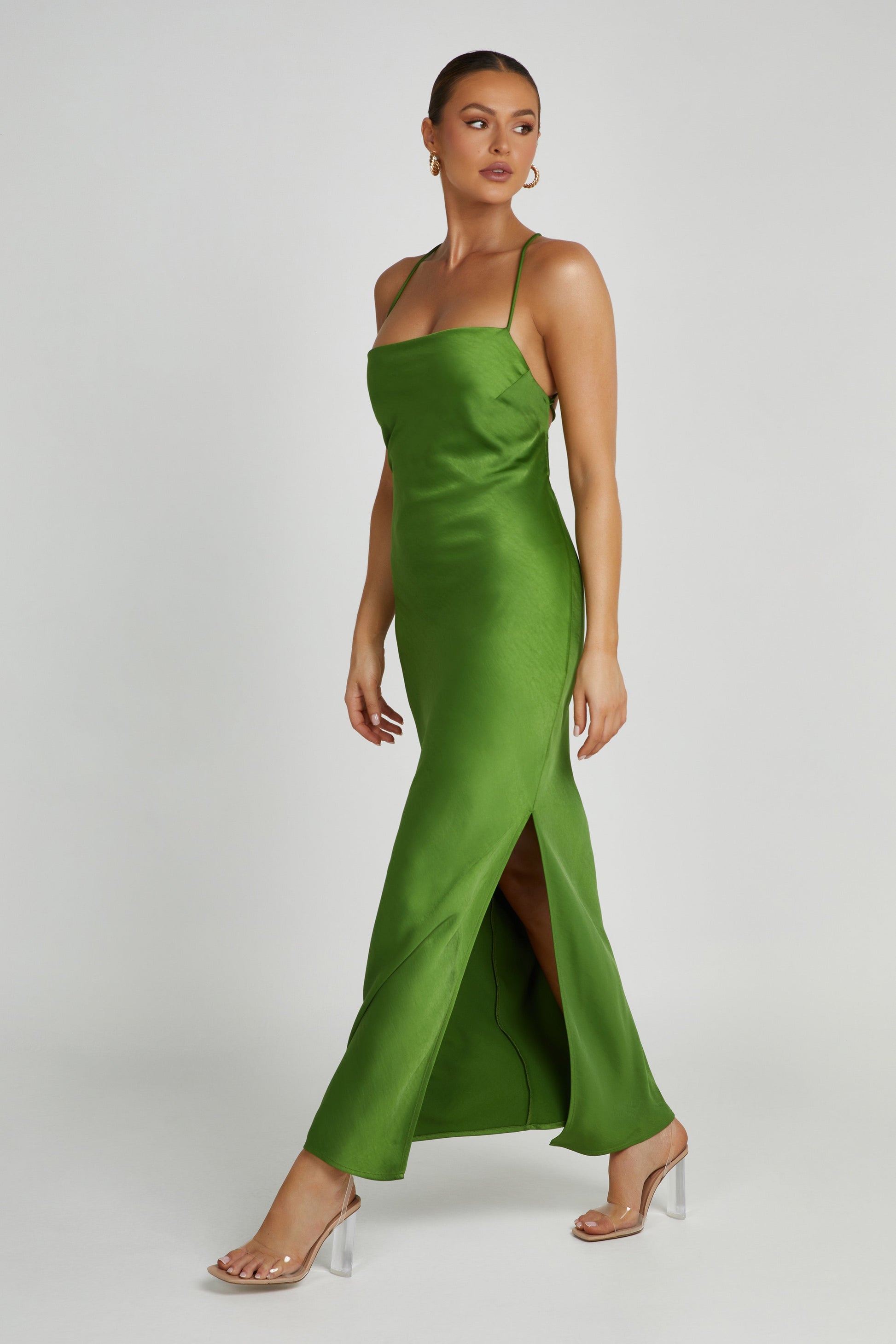 Sydney Straight Neck Slip Maxi Dress - Emerald #4