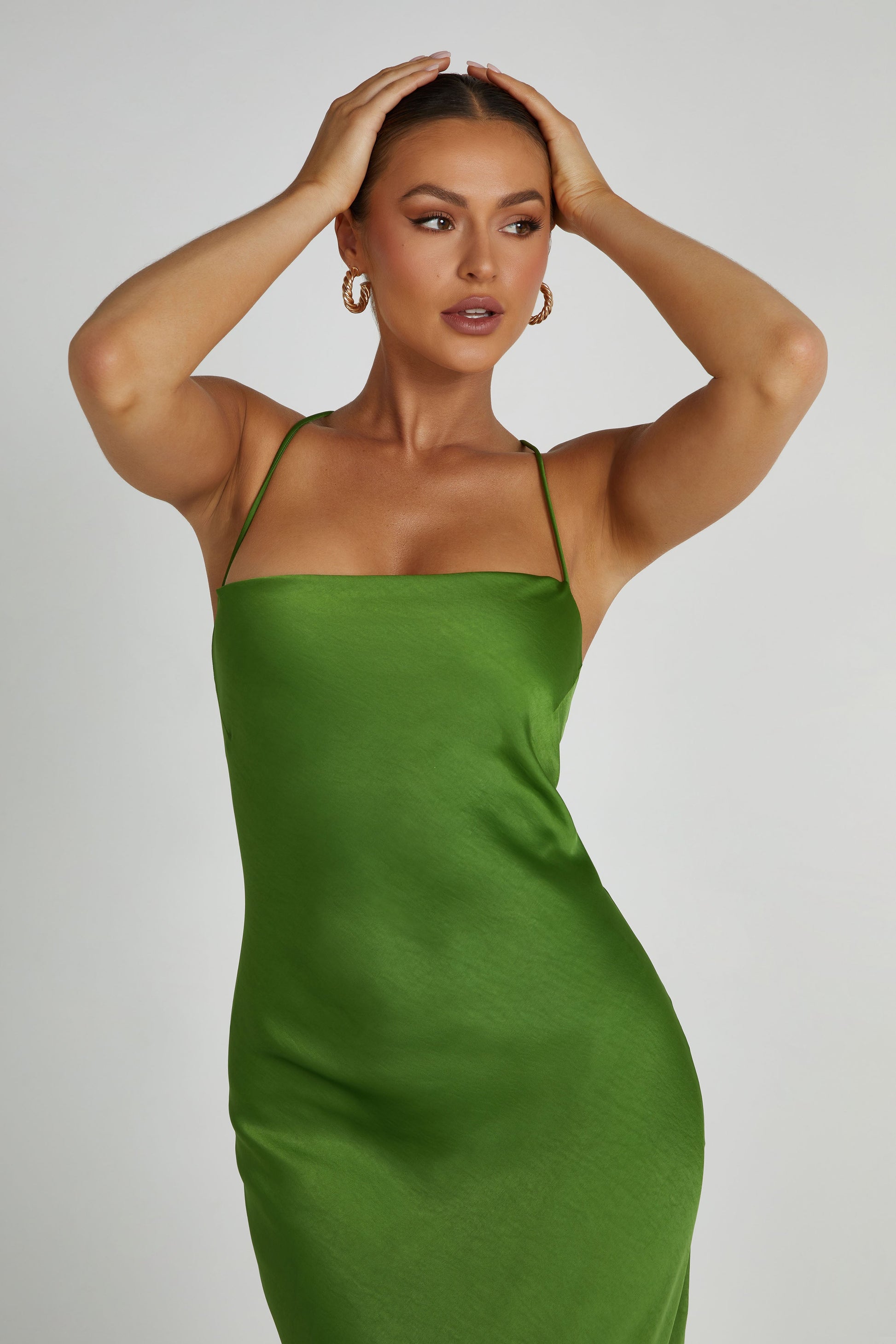 Sydney Straight Neck Slip Maxi Dress - Emerald #6