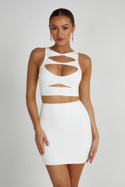 Chloe Cut Out Crop Top - White