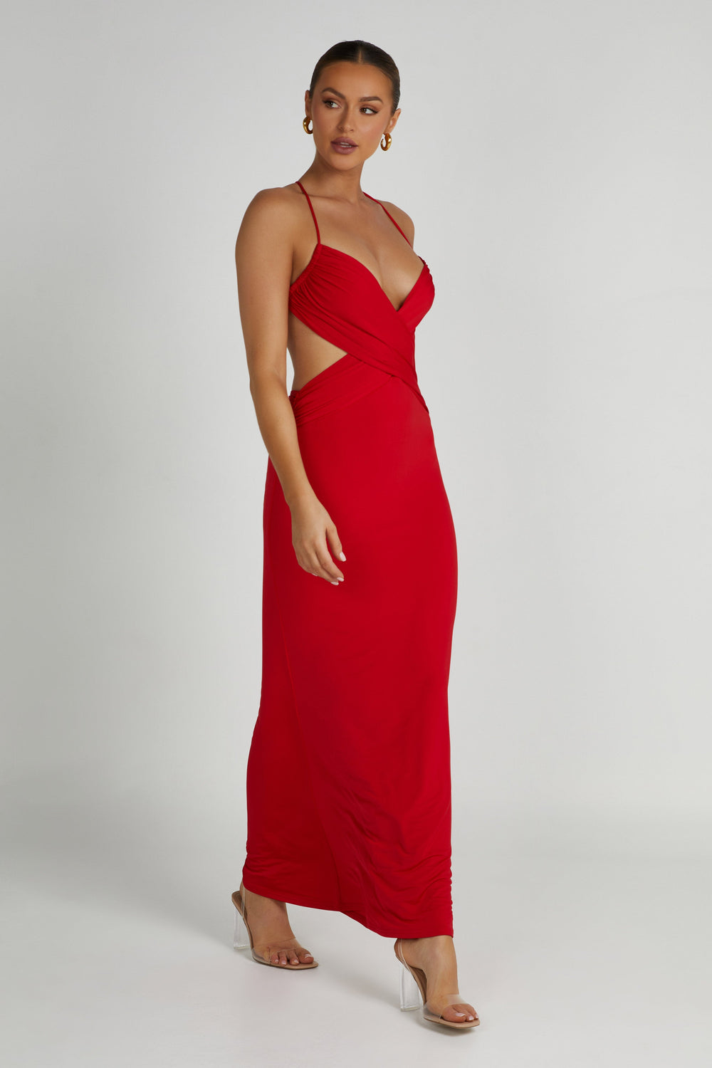 Indiana Slinky Maxi Dress - Red