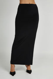 Jeanine Cowl Back Maxi Skirt - Black