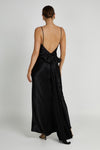 Kailey Low Back Maxi Dress With Detachable Bow Train - White