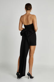Meredith Strapless Bow Mini Dress - Black