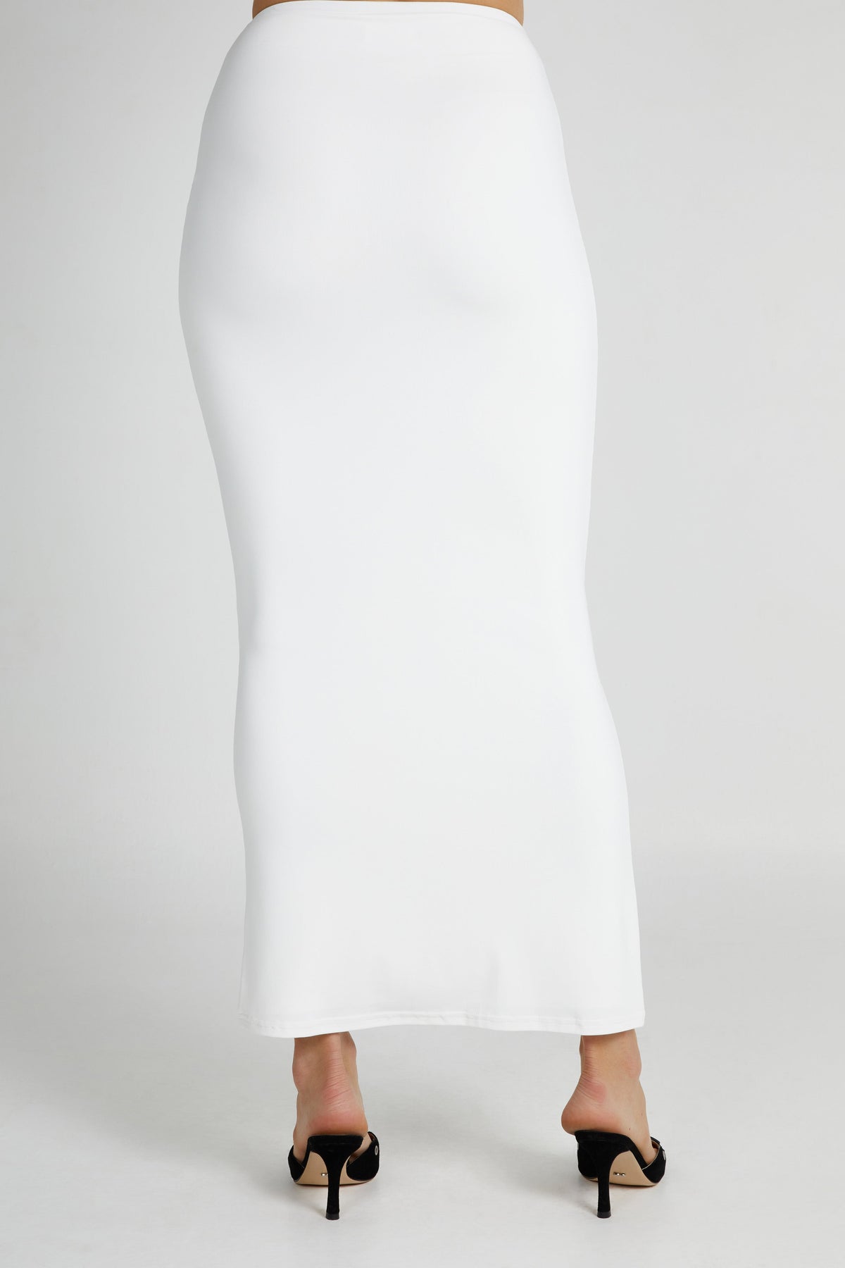 Olympia Recycled Nylon Fishtail Maxi Skirt - White