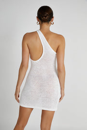 Paisley Knit Mini Dress - White