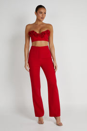 Paloma Rose Crop Top - Red