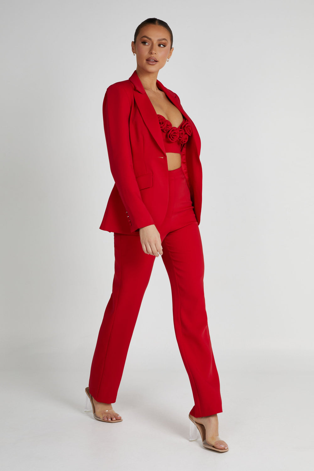 Allanah Straight Leg Pant - Red