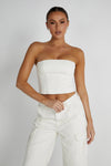 Jordana Denim Tube Top - Dark Blue