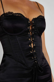 Kalila Corset Mini Dress - Black