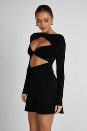 Eleanor Twist Front Mini Dress - Black